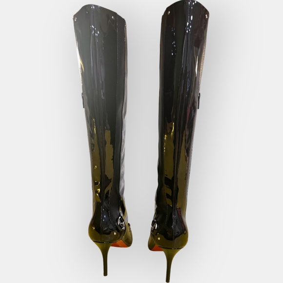 Christian Louboutin CL In The 90s Botta 80 Black Patent Leather Boots Size 37.5 - Picture 4 of 6
